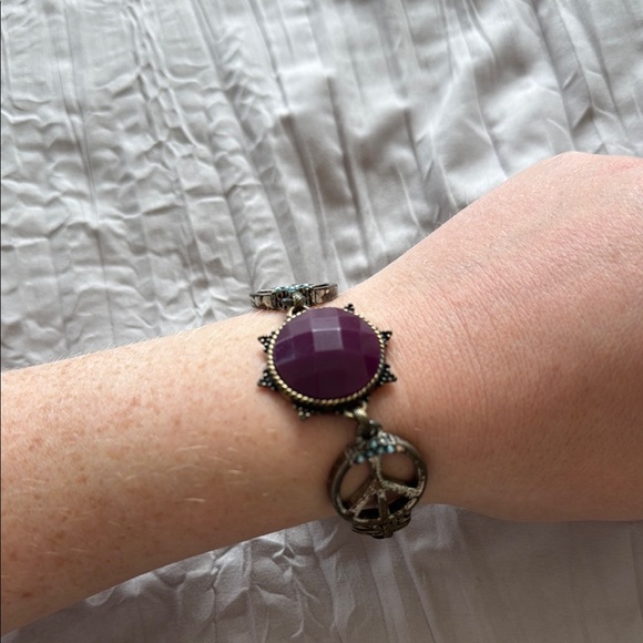 Lucky Brand Purple and Silver Peace Bracelet - Picture 2 of 4